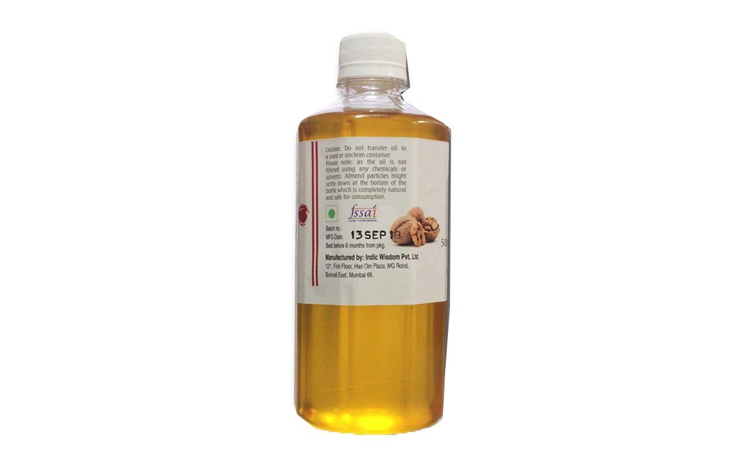 Indic Wisdom Walnut Oil Virgin & Cold Pressed   Plastic Bottle  500 millilitre